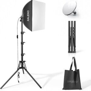 Softbox Photography Lighting Kit, 16'' x 16'' Softbox Lighting for TikTok with L